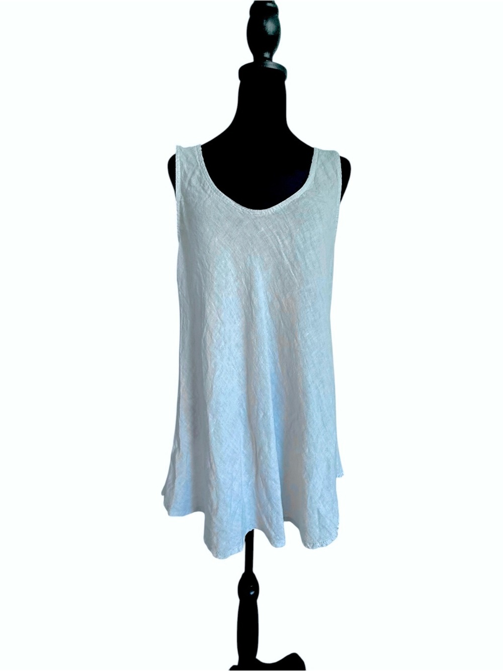 Cool Gray Scoop Neck Linen Tank
